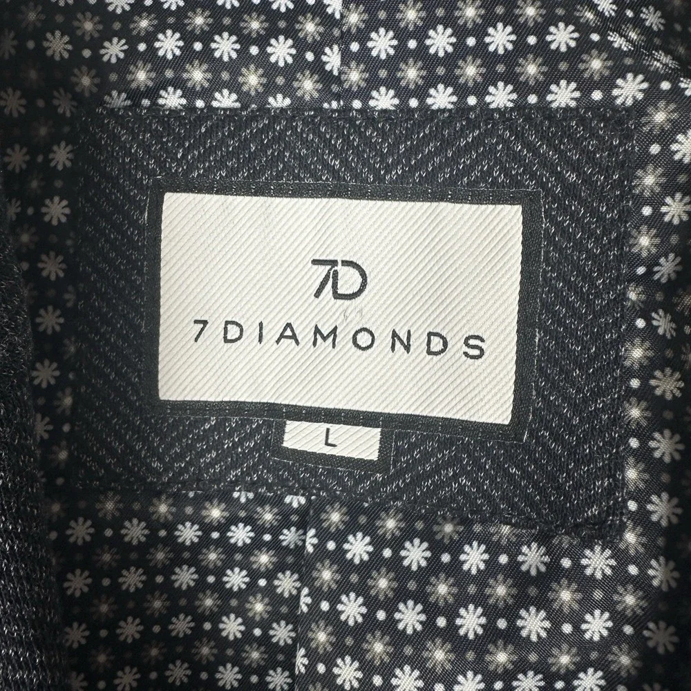 7 Diamonds Benjamin Comfort Stretch Blazer Sz Large Blue Herringbone Sport Coat